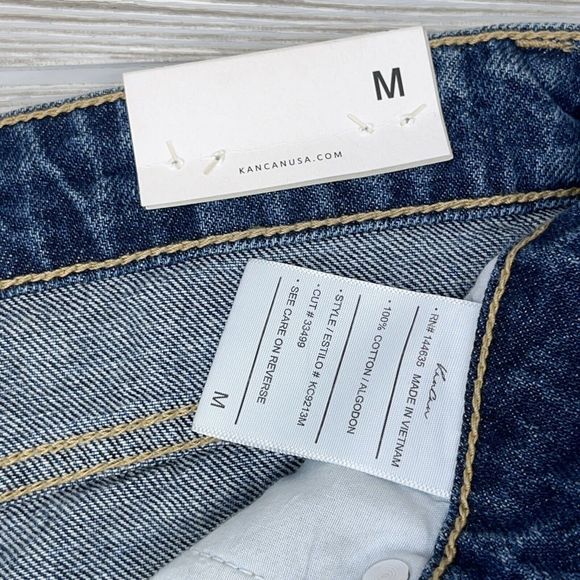 KanCan Jean Shorts Mid Rise Cut Off Denim Size Medium KC9213M Button Fly NWT - Picture 7 of 10